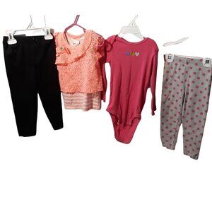 Baby Girl Clothing Bundle 24M 4-Piece Set Mix & Match Outfits Shirts & Pants